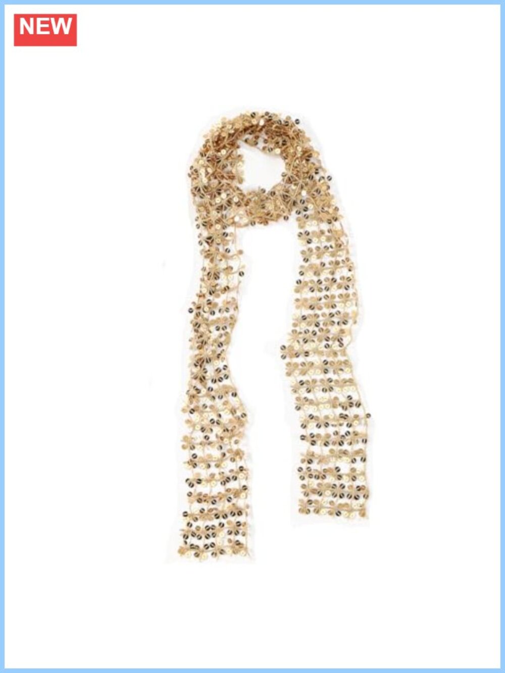 Womens Sparkly Sequin Floral Scarf Headscarf Belt Party